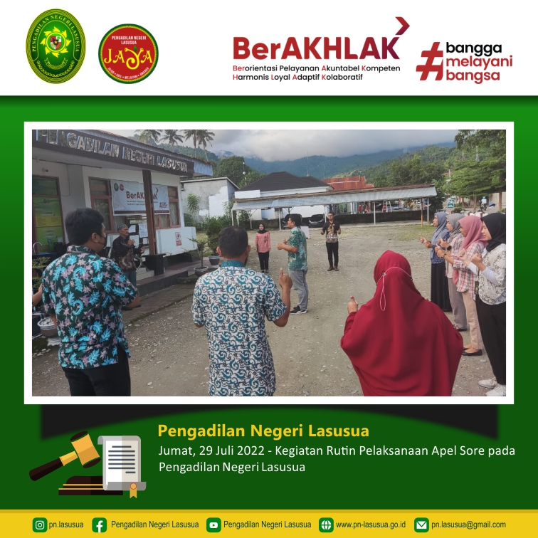 Pelaksanaan Apel Sore Pengadilan Negeri Lasusua 